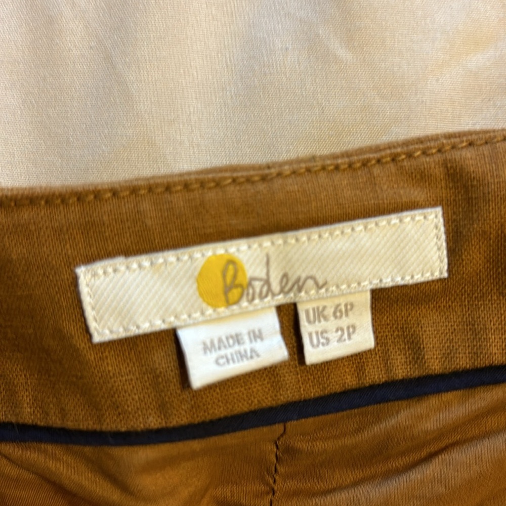 Boden Leonora Blended Linen Belted Front Button A-Line Skirt, Size 2P - Picture 11 of 13